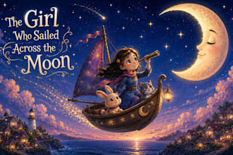 illustrate and create cute whimsical children book illustration
