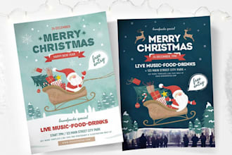 design christmas, new year, holiday event and promotional flyers