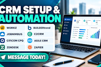 workiz, buildertrend, jobnimbus, c2crm, cincom cpq, agile CRM, zendesk, zapier