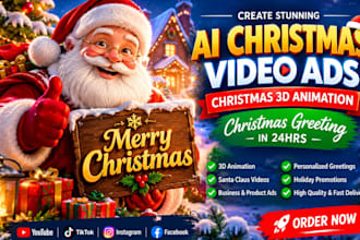 create ai christmas video ads christmas 3d animation christmas greeting in 24hrs