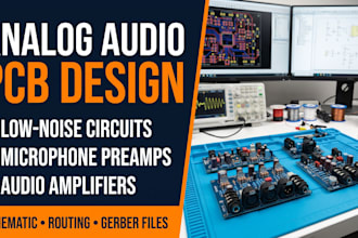 design low noise analog audio, microphone preamps and amplifier pcb