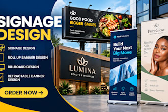 do signage design roll up banner design billboard design retractable banner