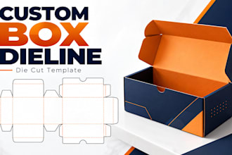 custom box dieline, foldlng carton dieline, die cut and packaging template