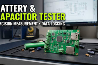 design a battery and capacitor rtc data esr tester pcb with data logging