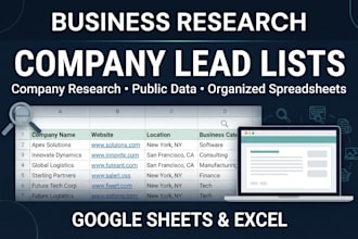 research companies and create a business prospect list