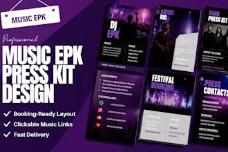 design a professional music epk electronic press kit for artists and djs