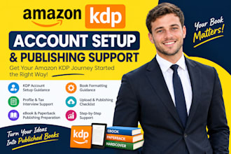 assist with amazon KDP account setup for kindle publishing
