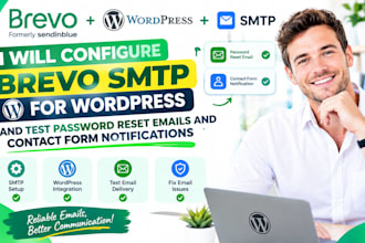 configure brevo SMTP wordpress and test password reset emails and contact form