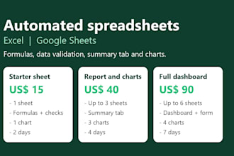 build an automated excel spreadsheet with formulas and charts