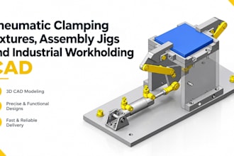 design pneumatic clamping fixtures, assembly jigs and industrial workholding cad