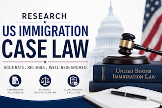 research US immigration case law and draft a powerful legal memorandum for cases