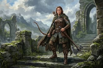 draw fantasy character art for dnd and rpg