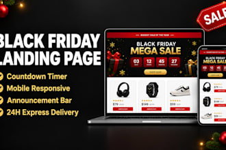 build shopify black friday cyber monday and christmas sales landing page design