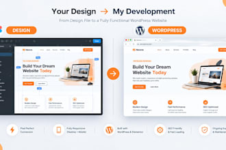 convert xd, PSD, ai, PDF, figma to wordpress figma to elementor