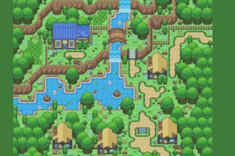 create pokemon pixel art maps, custom tilesets tile map assets gen 1,2,3