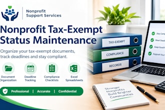 organize nonprofit tax exempt compliance records  deadlines