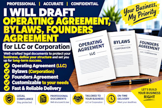 draft operating agreement, bylaws, founders agreement