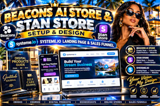 do beacons ai store setup stan store marketing funnel and systemeio sales funnel