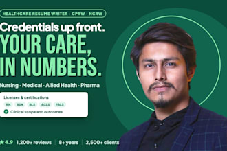 write your healthcare resume for nursing, medical, clinical, pharma roles