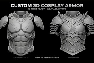custom 3d cosplay armor model 3d armor 3d mask model cosplay creation printing