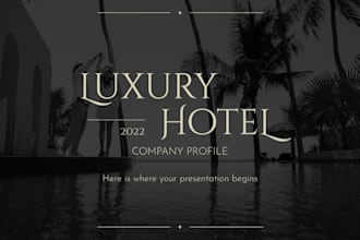 design a luxury hotel, resort, or event proposal presentation