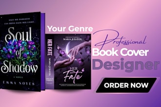 design a professional fantasy romance or fiction book cover for your genre