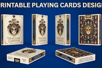 design custom playing cards, poker decks, party cards and card box packaging