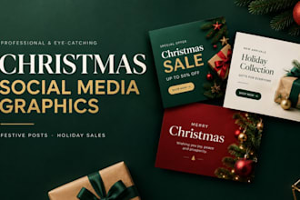 design christmas social media graphics for businesses and holiday promotion