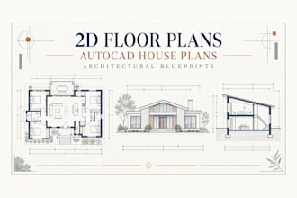 draft 2d floor plans, autocad house plans and architectural blueprints