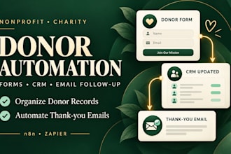 automate nonprofit, charity, donation donor forms, crm and email follow up