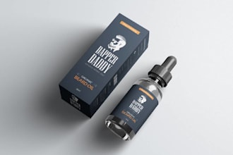 design beard oil label, cbd oil, hair oil and oil logo product label