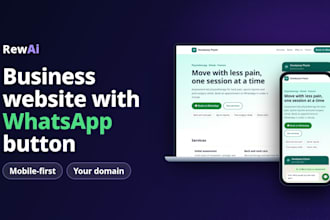 build a fast ai business website with a whatsapp button