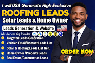 generate exclusive USA roofing leads, solar leads and homeowner leads, lead gen