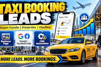 generate taxi booking leads, airport transfer, cab and chauffeur service leads