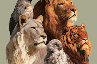 paint animal illustration and portrait