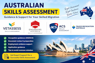 help with vetassess, acs, engineers australia, tra skills assessment