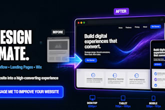 fix redesign animate your framer website webflow landing page website wix