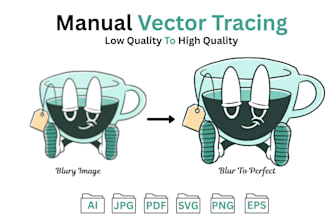 manual vector tracing convert logo to vector recreate text image