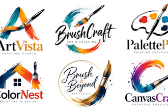 design a professional, paintbrush, painting, artistic calligraphy brush logo