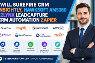 surefire crm insightly, hawksoft ams360 ezlynx leadcapture crm automation zapier