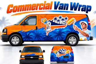 design work van wrap, commercial vehicle graphic, fleet branding and vinyl decal