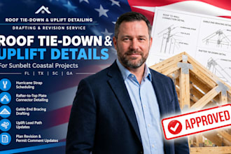 update roof tie down and uplift structural plans for sunbelt coastal codes