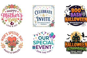 design a custom mothers day invitation halloween brand logo