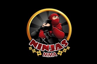 design powerful little ninjas martial arts logo