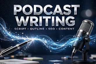 research and write podcast script and podcast show notes