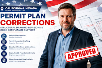 revise unpermitted work structural plans for ca nv west coast cities