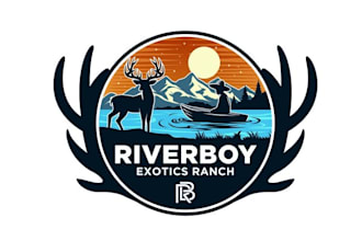 design vibrant river boy exotics ranch logo