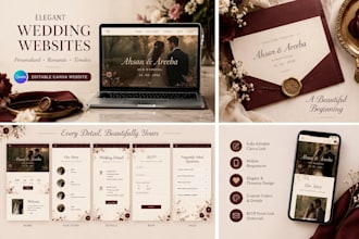 design an elegant canva wedding website