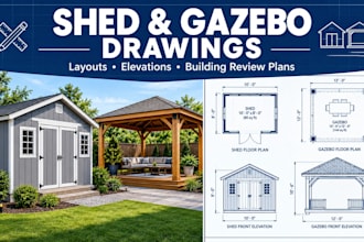 create shed and gazebo drawings for building review