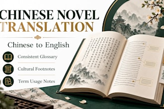 translate chinese novels into english with a glossary and footnotes